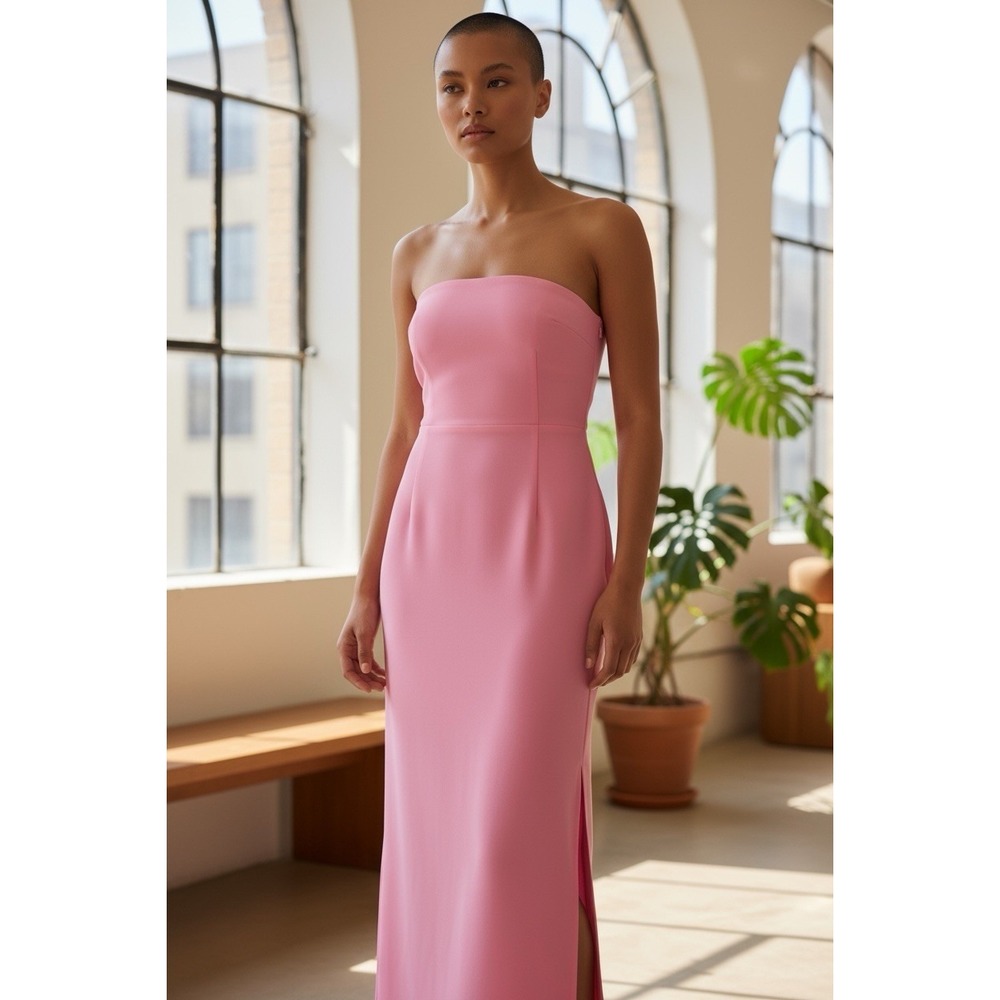 Lulus Women's Pink‎ Strapless Midi Dress Sexy Bodycon Size Medium